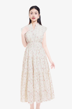 Đầm xô ren thêu dáng dài hoa hồng