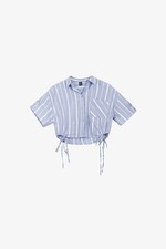Áo sơ mi kẻ sọc dáng croptop