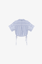Áo sơ mi kẻ sọc dáng croptop