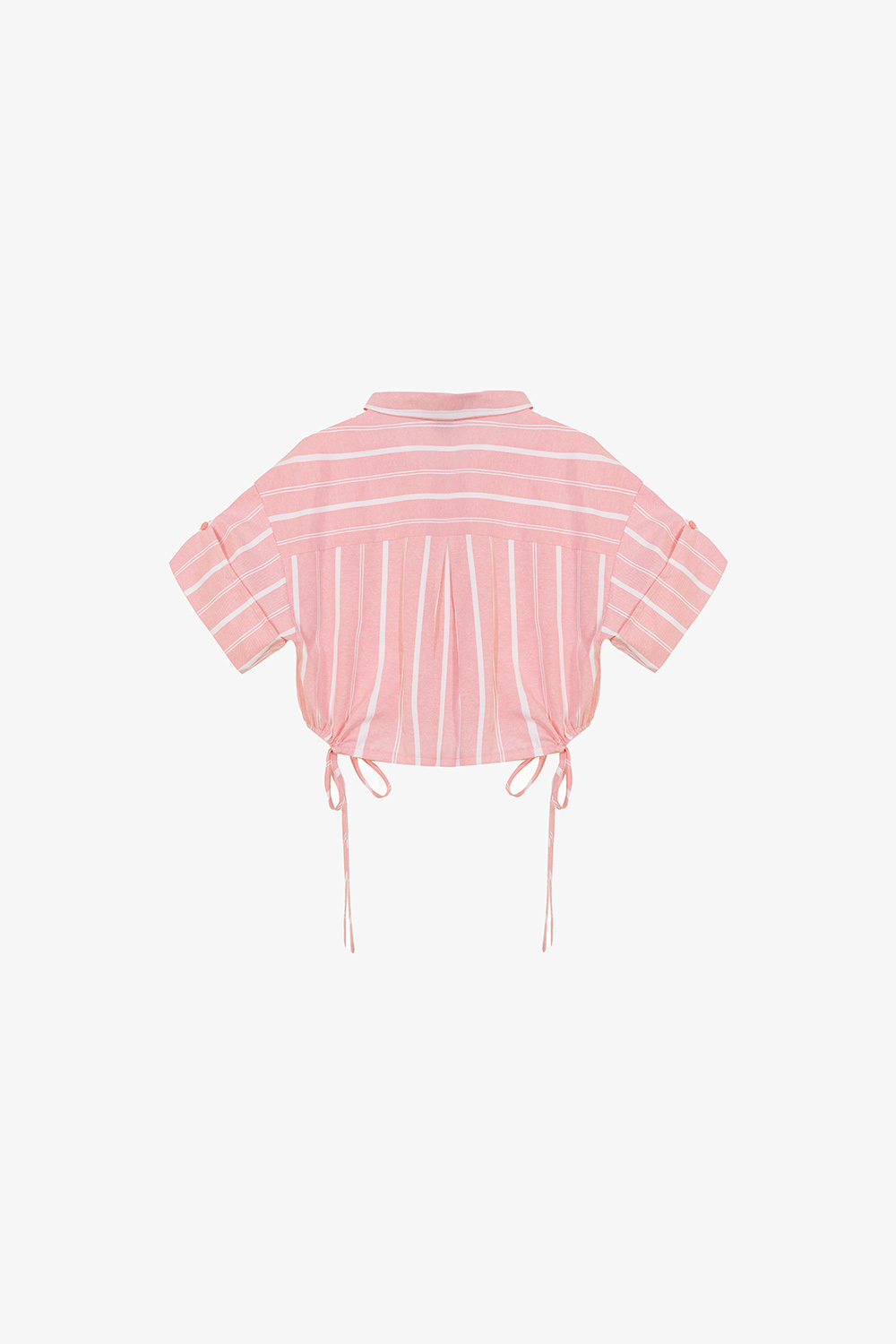 Áo sơ mi kiểu croptop nữ phối nơ