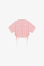 Áo sơ mi kiểu croptop nữ phối nơ