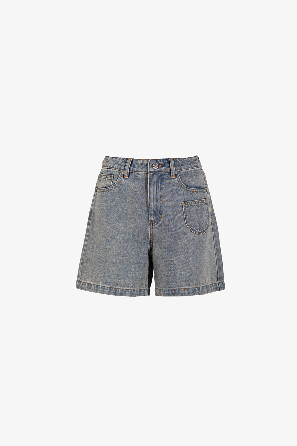 Quần đùi jeans ống rộng phối túi