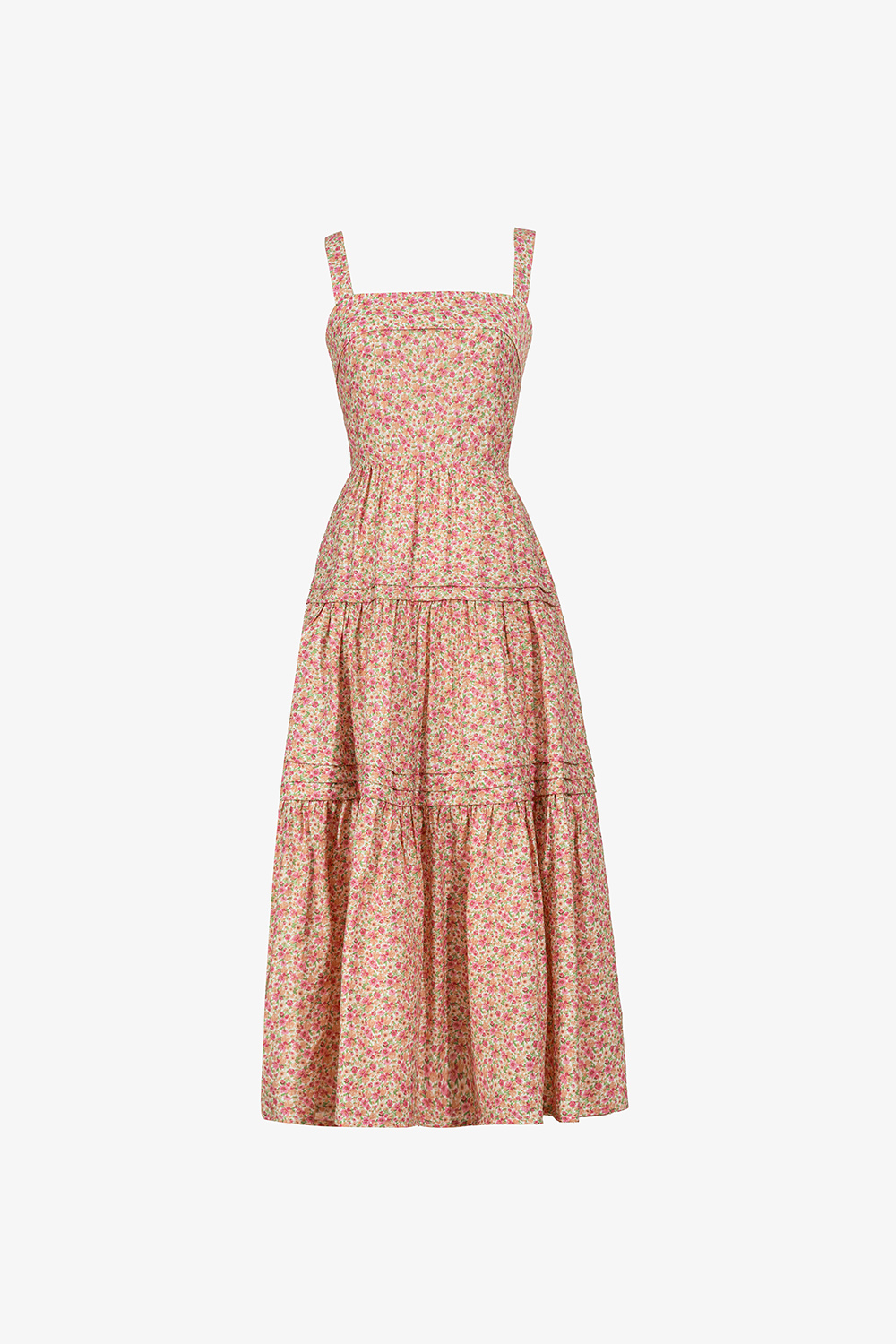 Đầm hai dây họa tiết hoa dáng dài