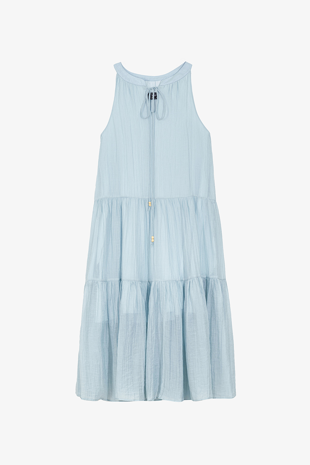 Đầm cổ yếm dáng suông dài màu xanh