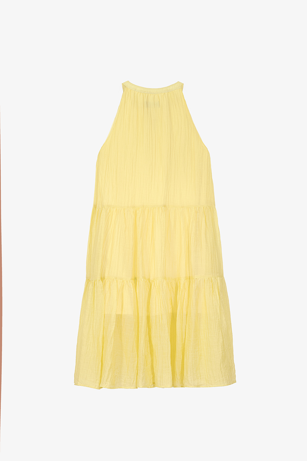 Đầm maxi vàng cổ yếm dáng suông