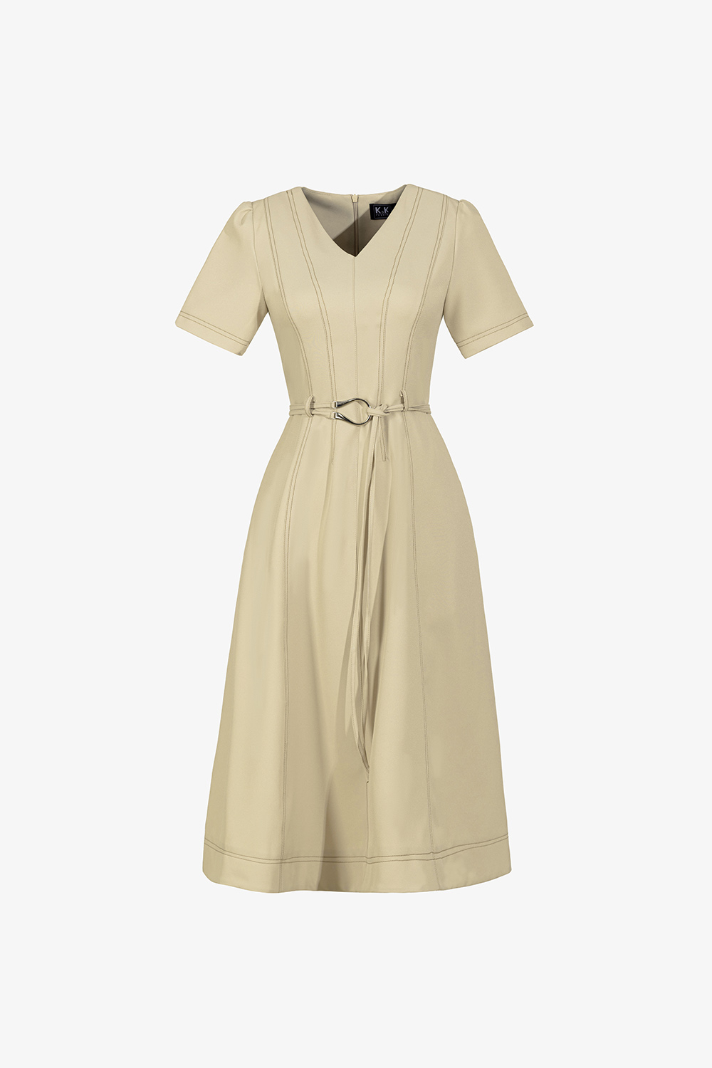 Đầm liền công sở dáng dài kèm đai eo