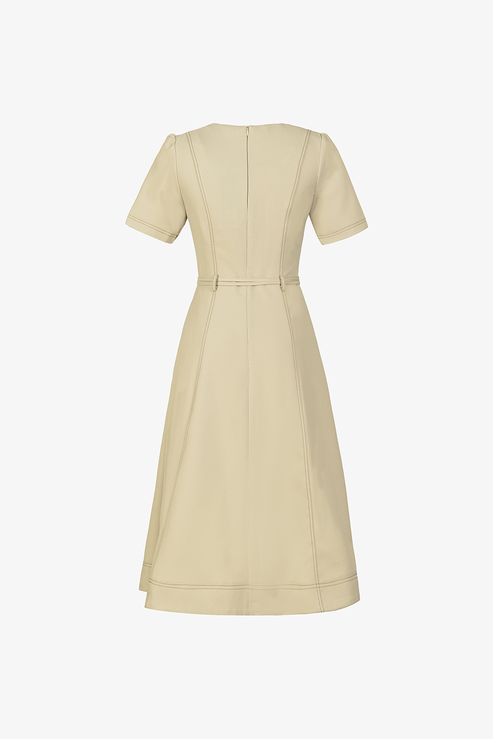 Đầm liền công sở dáng dài kèm đai eo