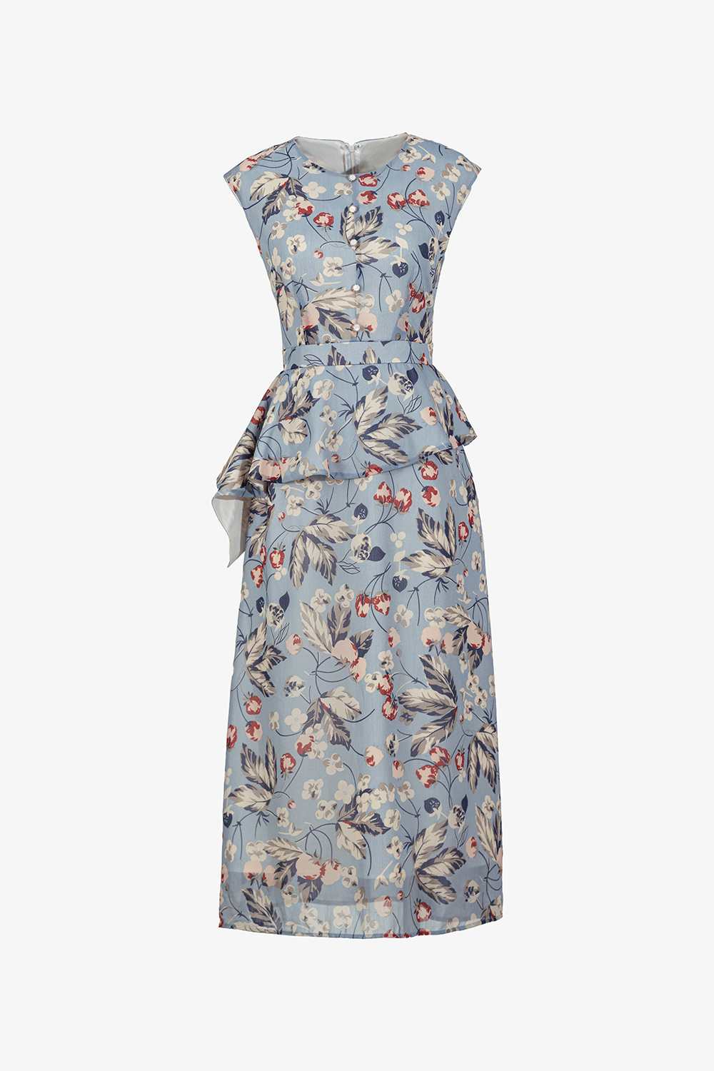 Đầm peplum hoa sát nách