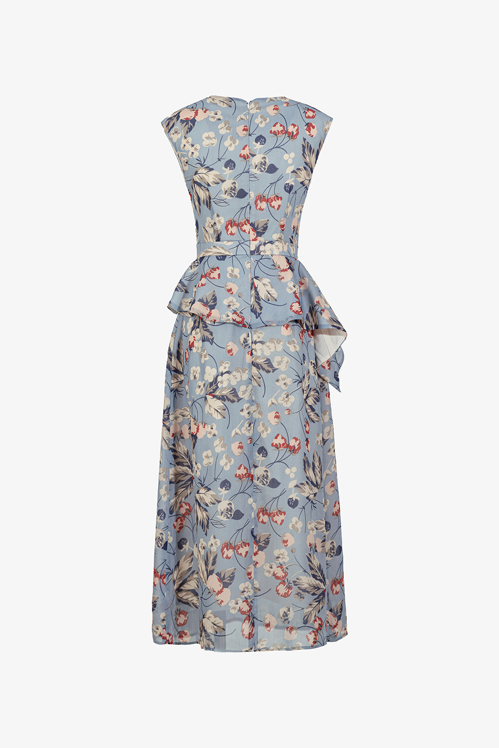 Đầm peplum hoa sát nách