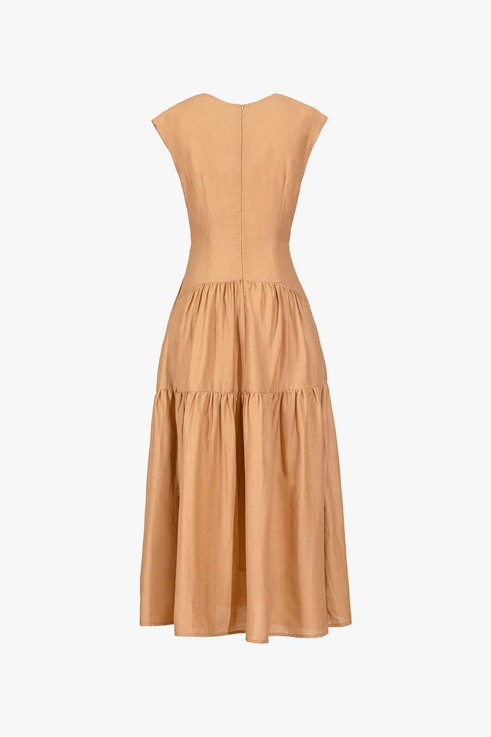 Đầm xòe tầng dáng dài thắt nơ eo