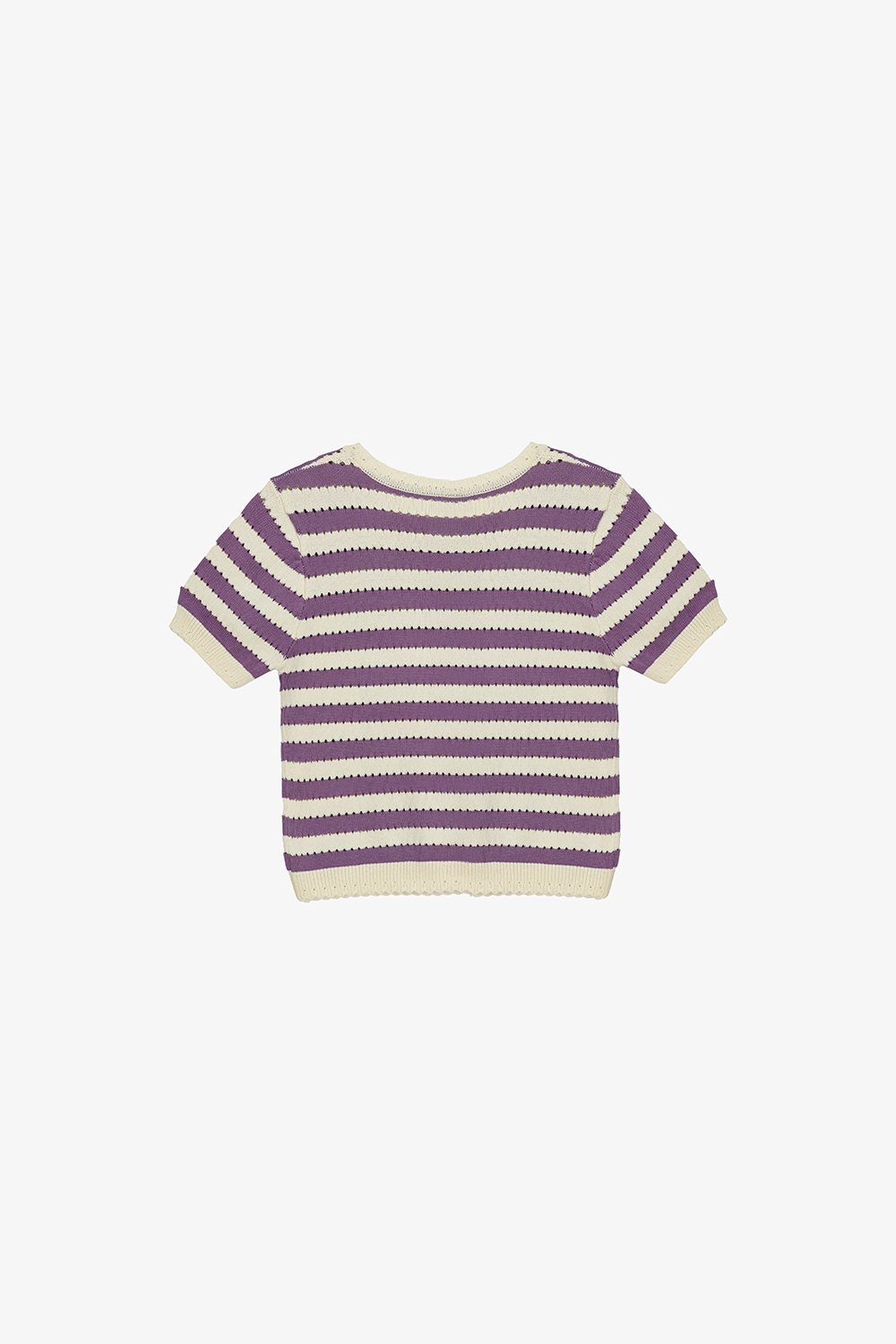 Áo len dệt kim sọc tím