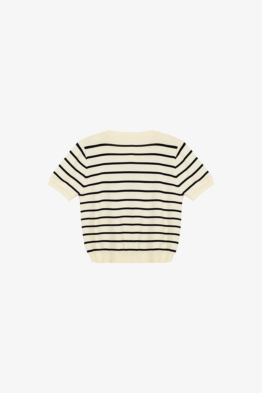 Áo len dệt kim kẻ sọc đen cúc nhiều màu