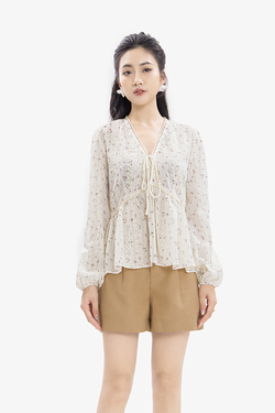 Quần short nữ màu nâu có túi