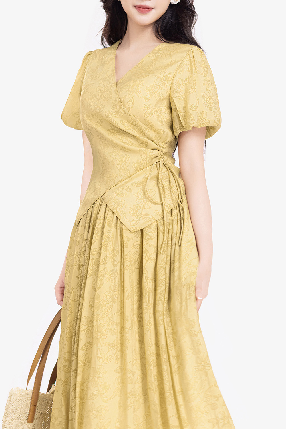 Áo kiểu nữ đắp chéo eo thắt nơ