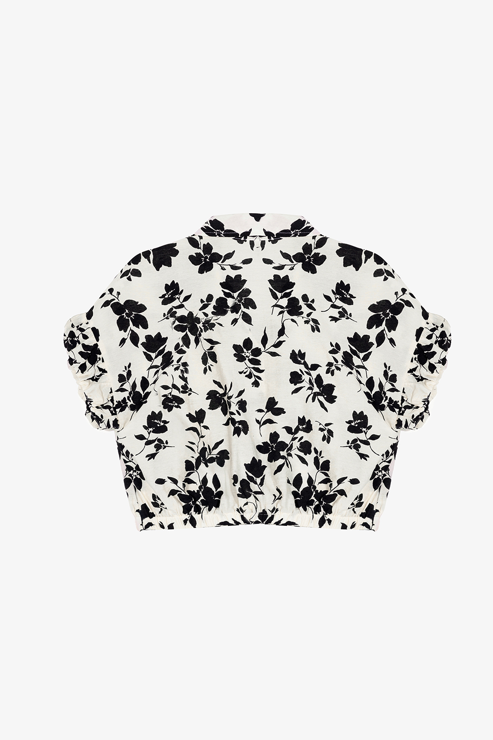 Áo sơ mi kiểu croptop nữ họa tiết hoa