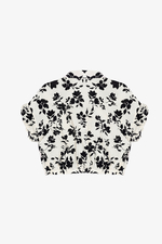 Áo sơ mi kiểu croptop nữ họa tiết hoa