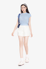 Áo len dệt kim tay hến màu xanh pastel