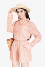 Quần short lưng thun màu hồng