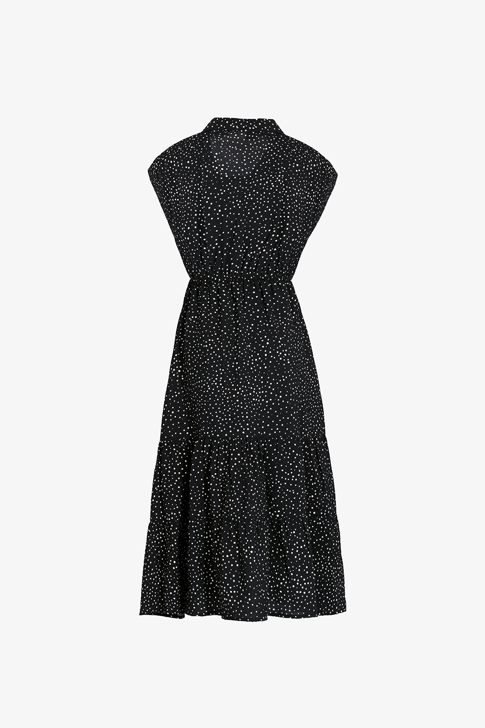 Đầm đen chấm bi dáng xòe eo bo chun