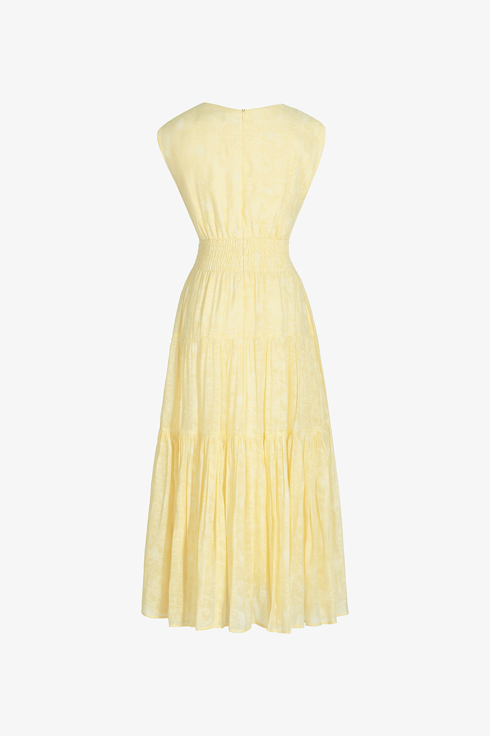 Đầm vàng dáng xòe dài eo bo chun