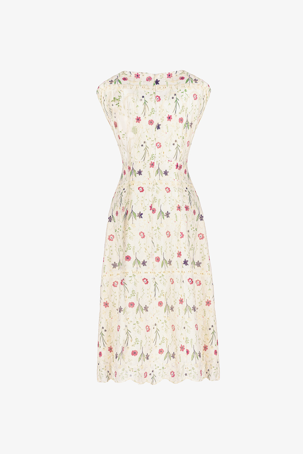 Đầm hoa cổ V dáng xòe