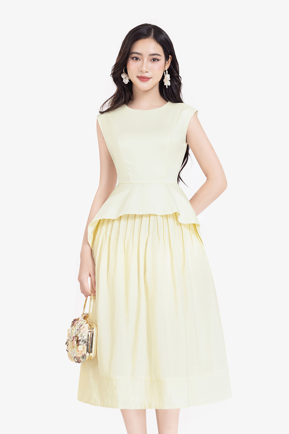 Đầm dự tiệc peplum dáng xòe