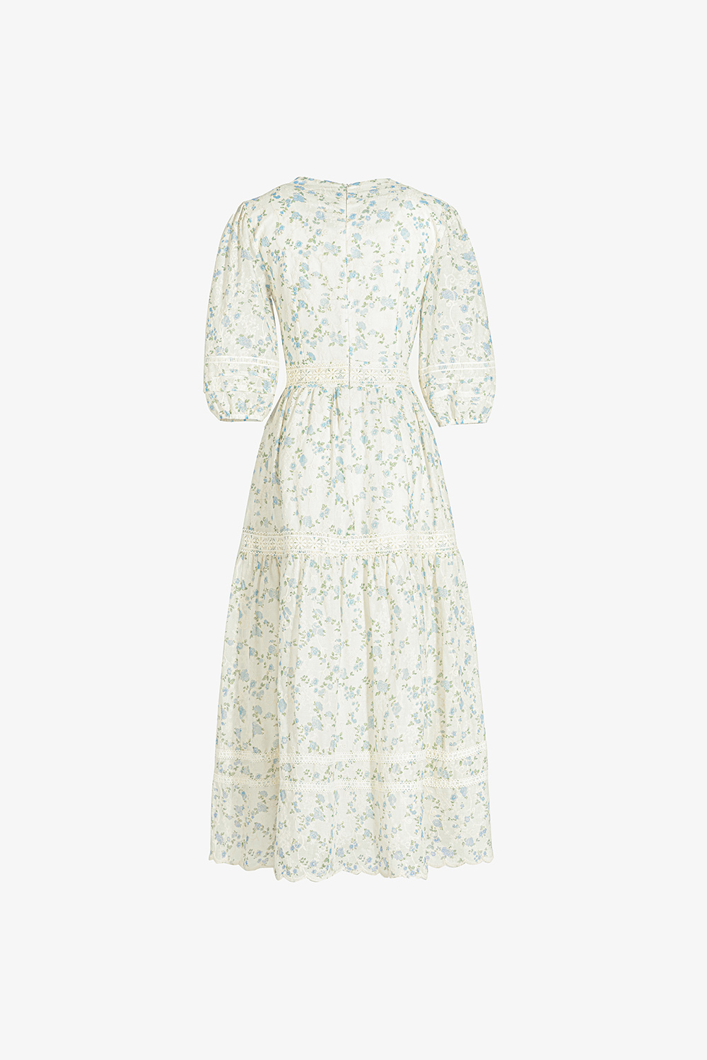 Đầm xô thêu hoa nhí dáng xòe dài