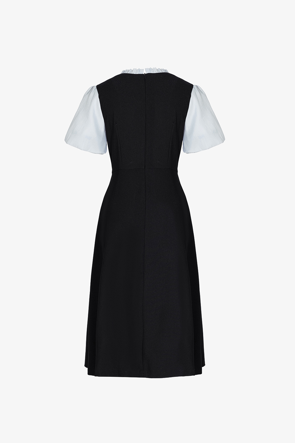 Đầm đen công sở chữ A phối tơ xanh