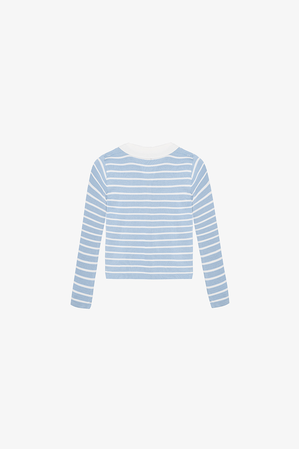 Áo polo nữ xanh sọc trắng tay dài