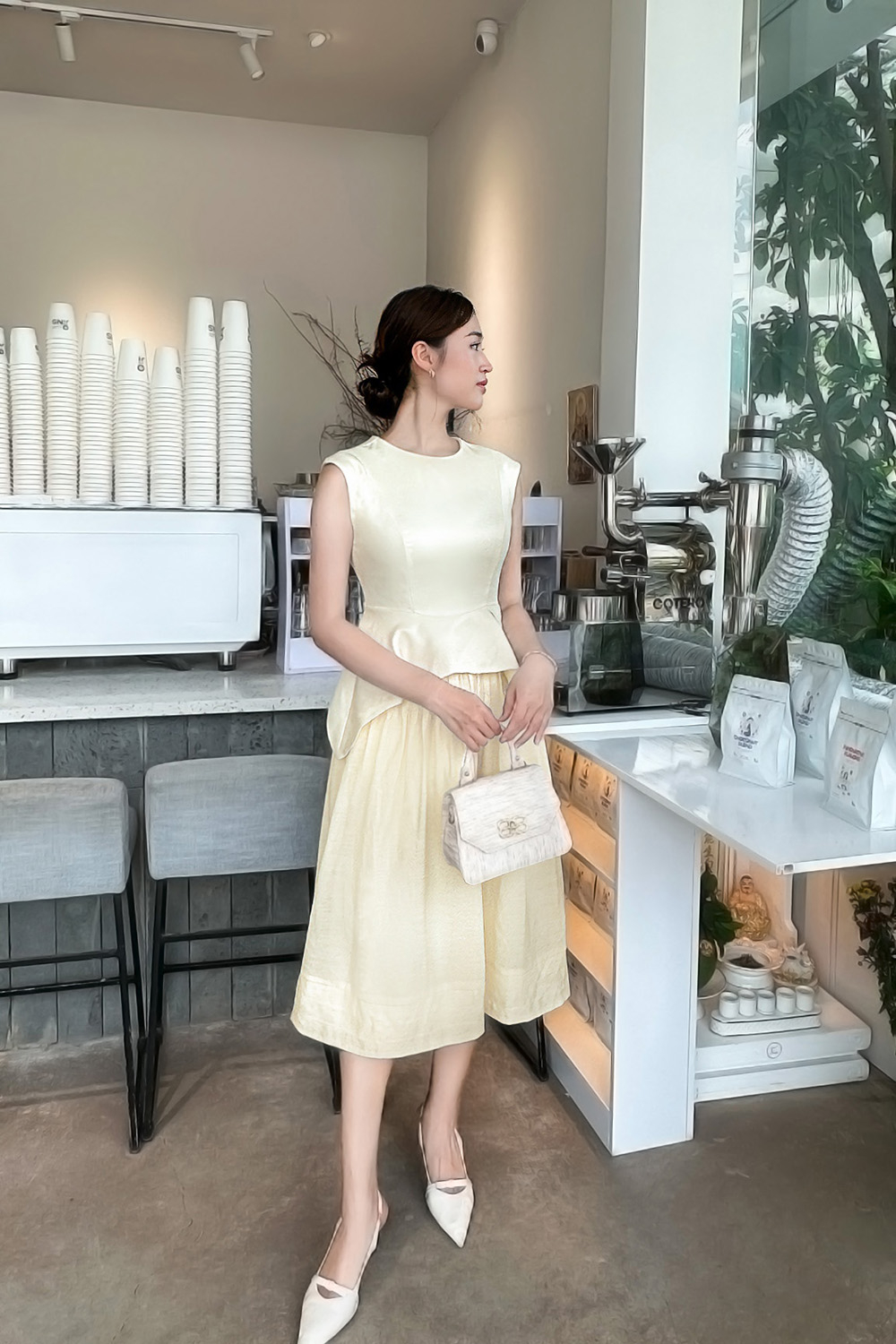 Đầm dự tiệc peplum dáng xòe