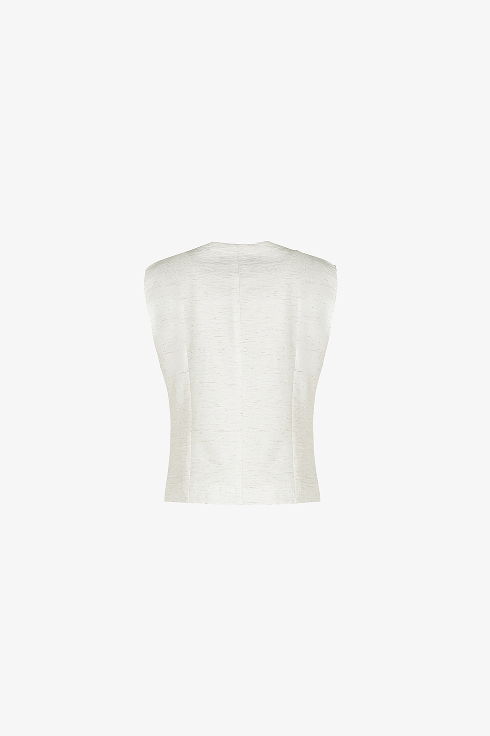 Áo gile nữ màu trắng kem đính cúc hoa