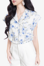 Áo kiểu hoa dáng croptop bo chun