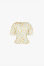 Áo kiểu nữ dáng peplum hoa nhí vàng