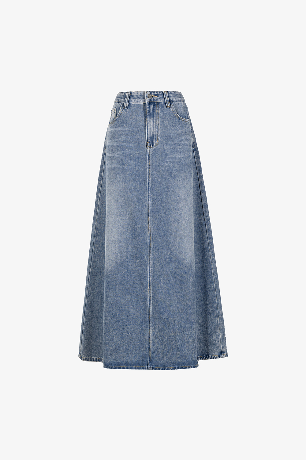 Chân váy jeans dáng dài chữ A xòe