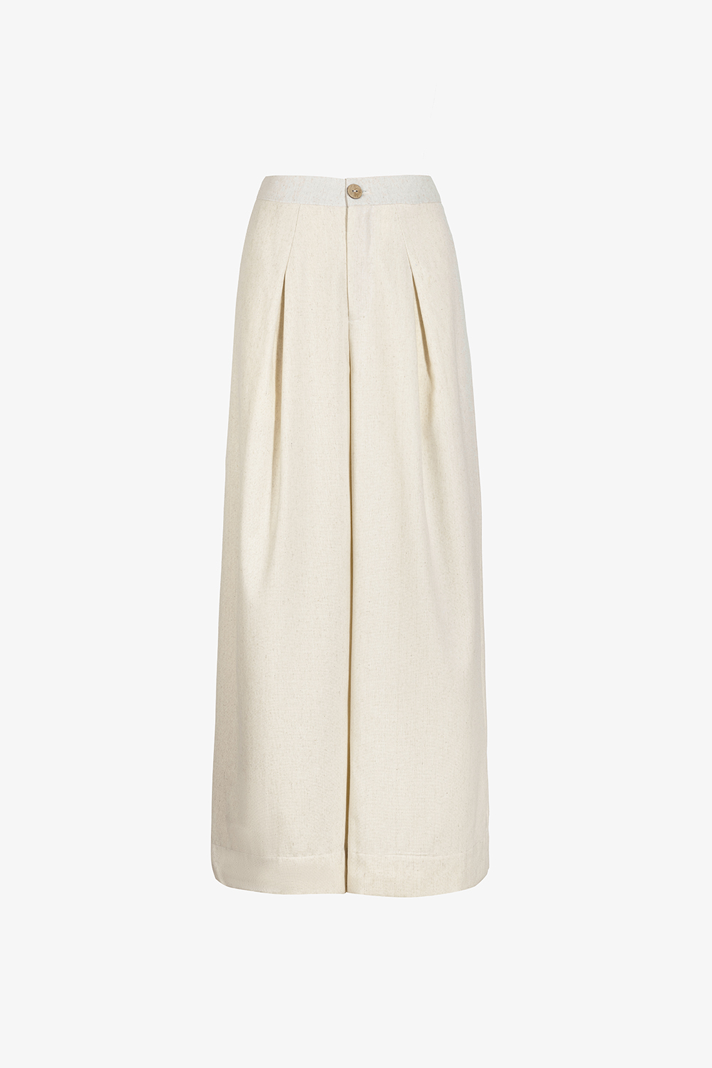 Quần ống suông nữ lưng cao cài cúc trước