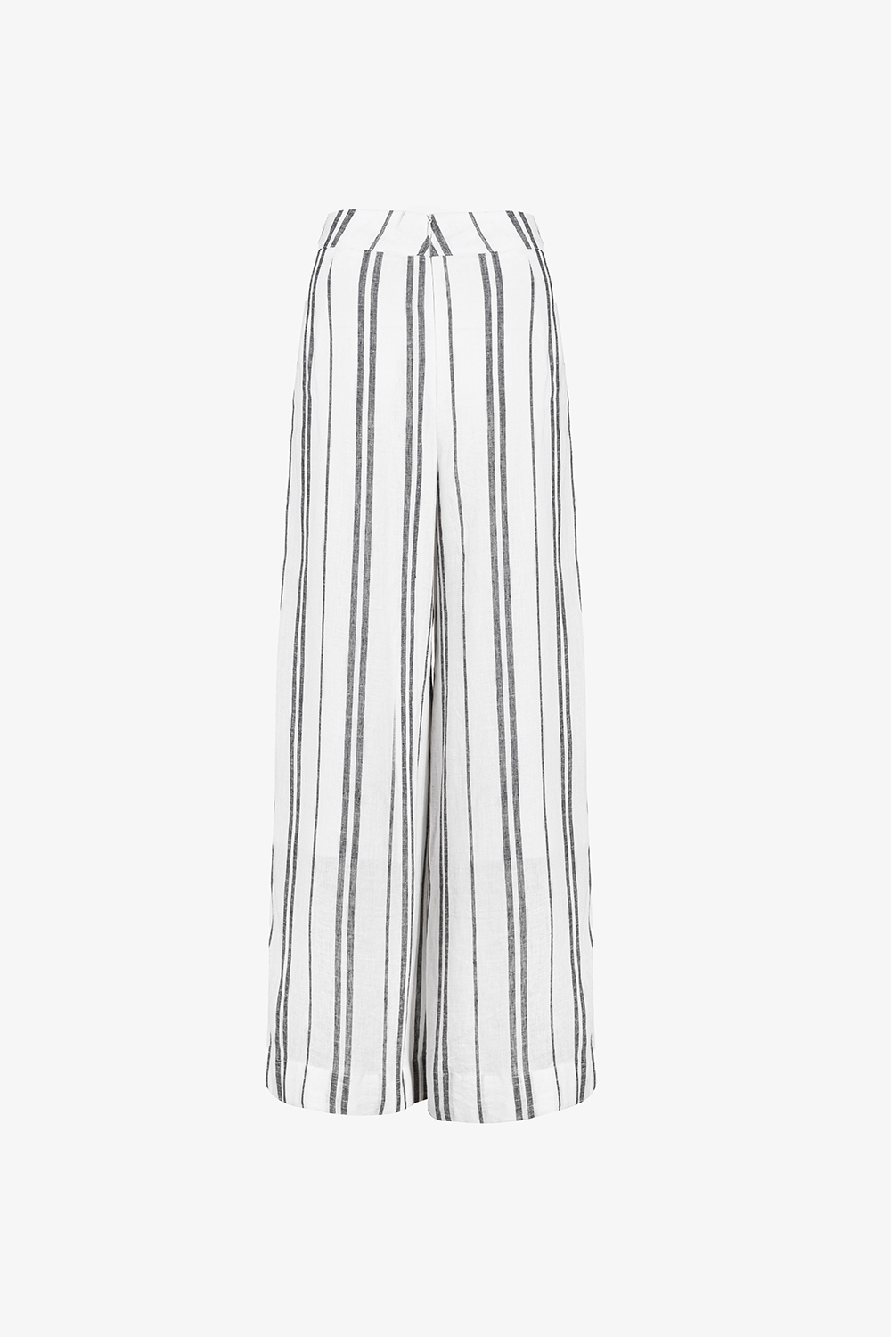 Quần ống suông linen kẻ sọc