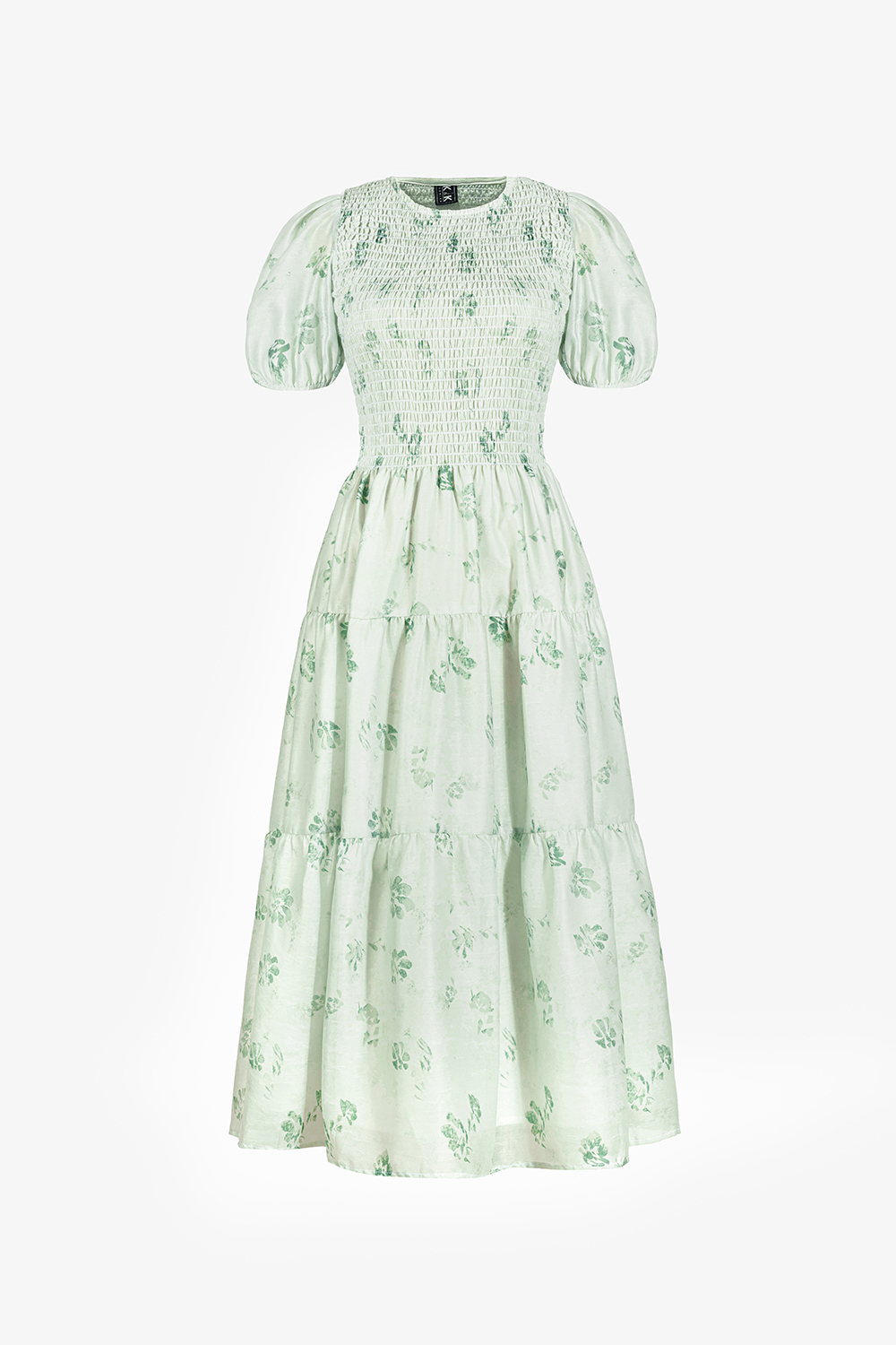 Đầm hoa xòe dáng dài bo chun ngực