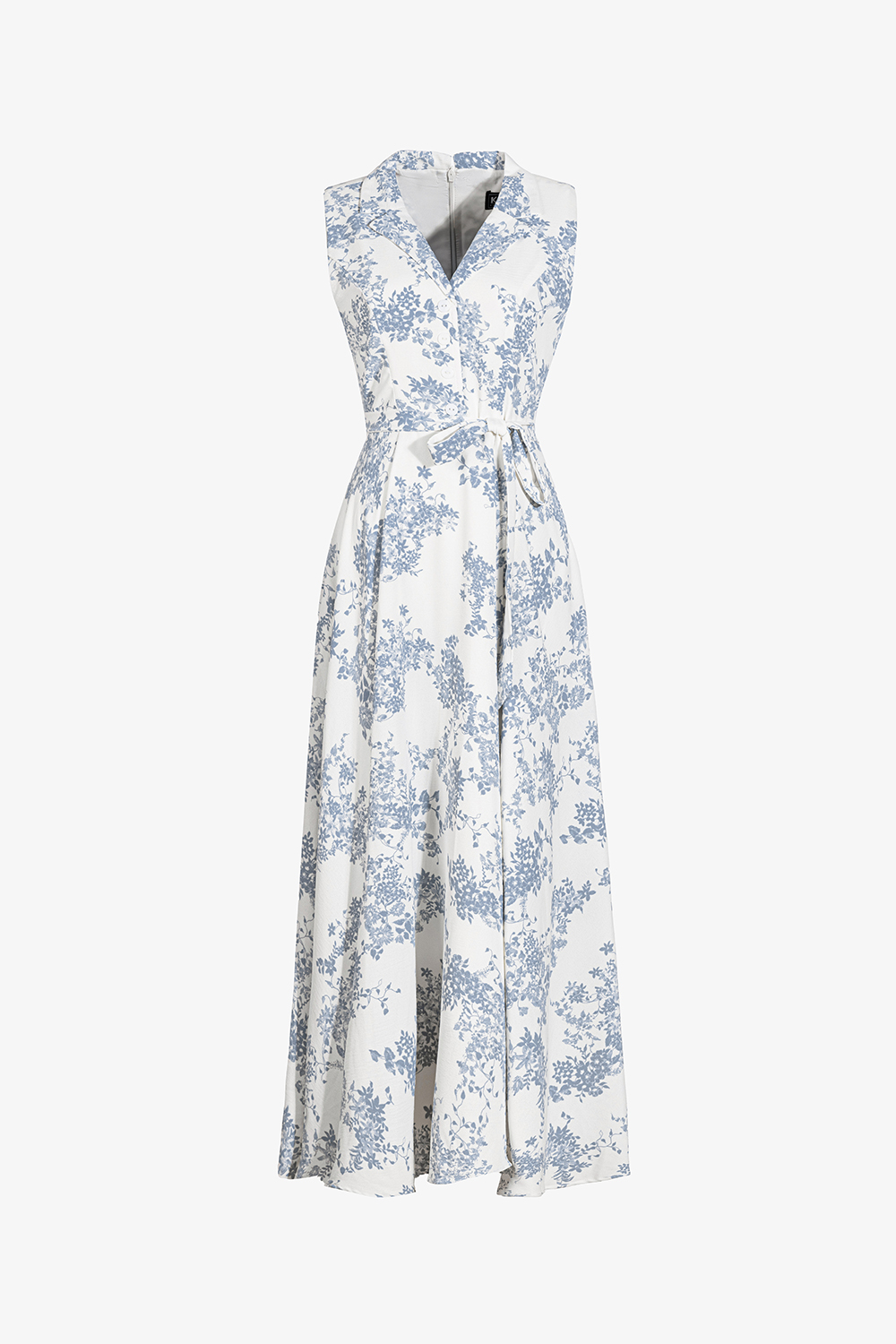 Đầm trắng hoa nhí dáng xòe dài