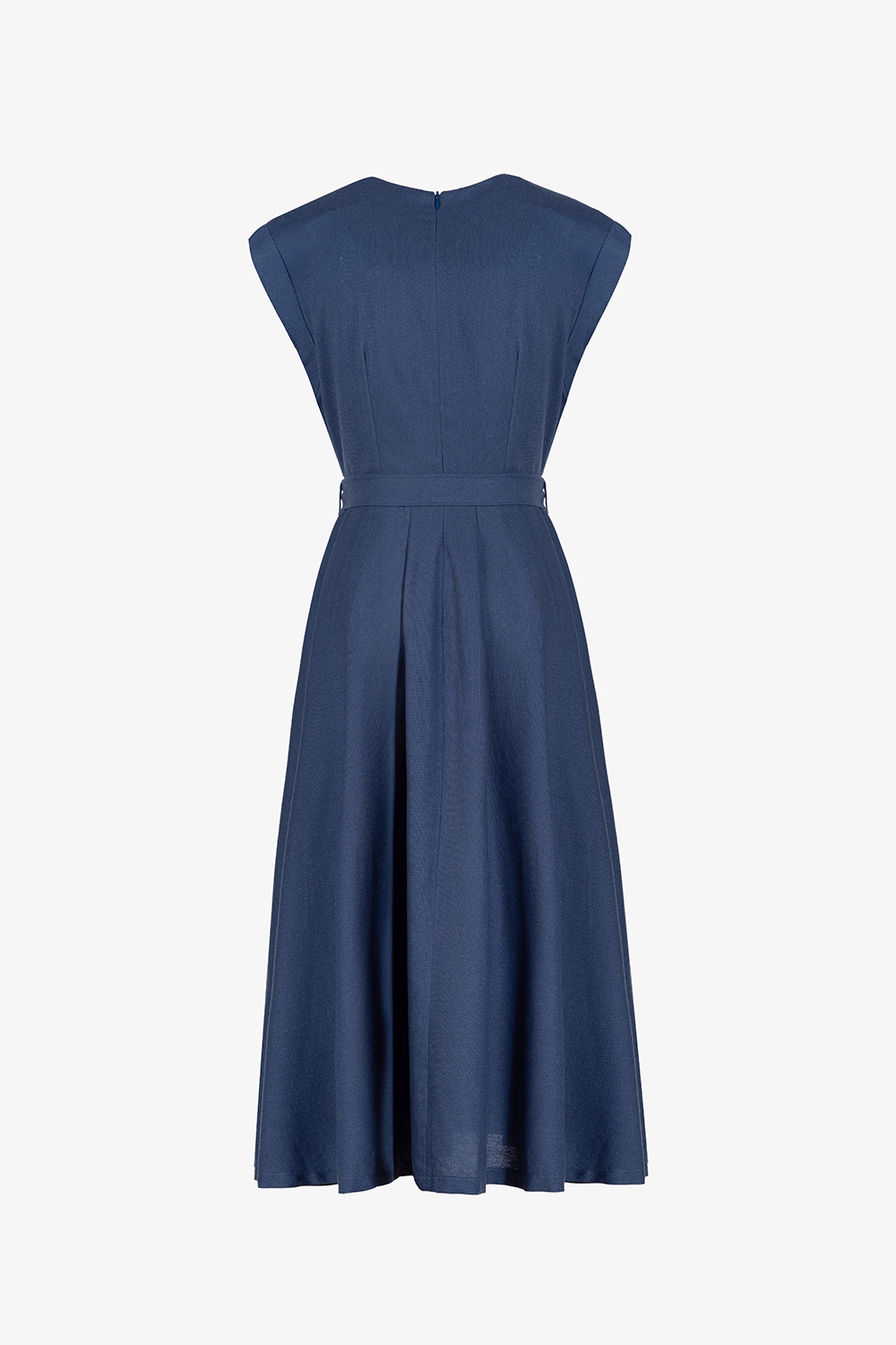 Đầm xòe công sở cổ V kèm thắt lưng