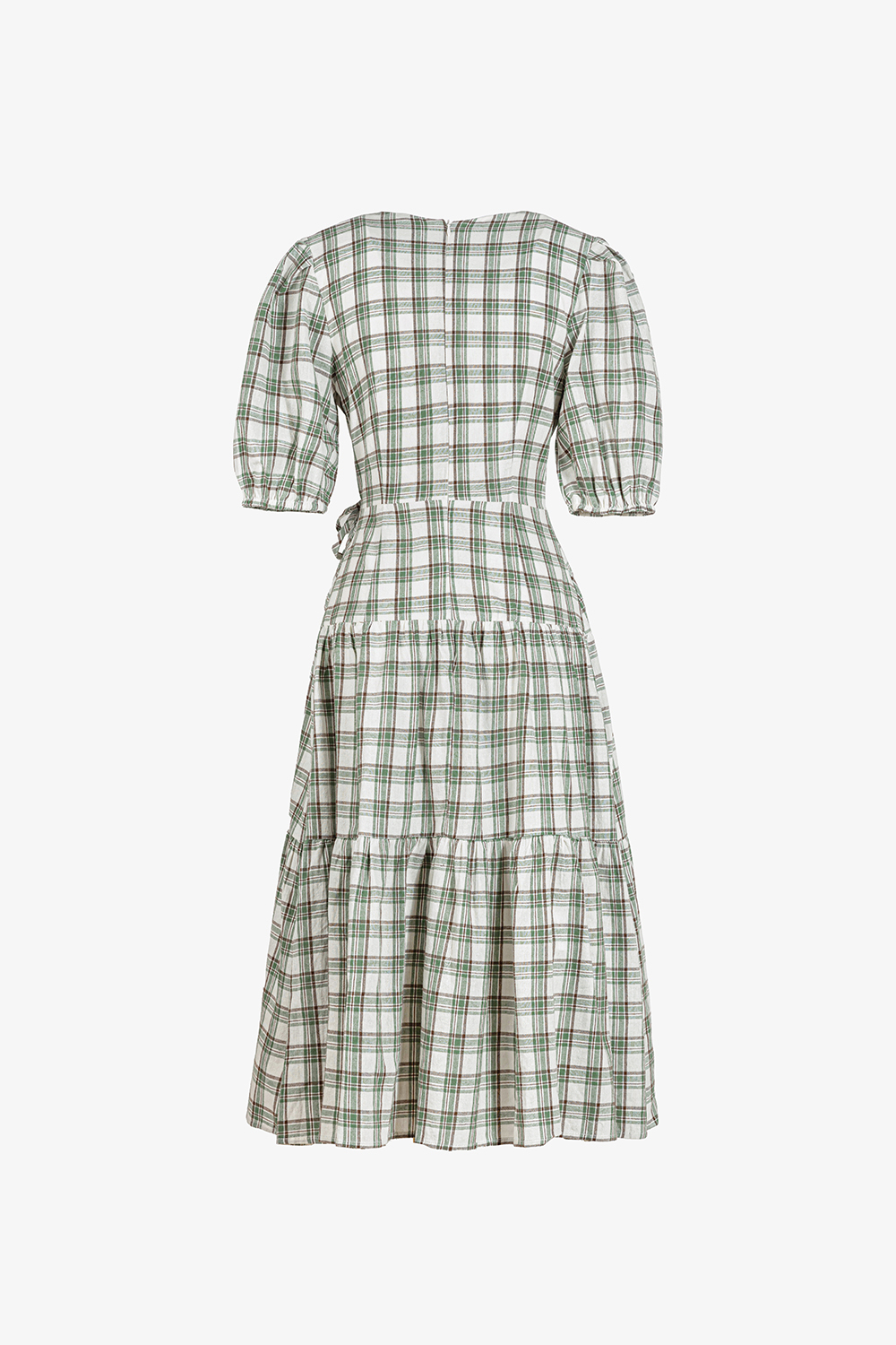 Đầm xòe nhiều tầng họa tiết caro