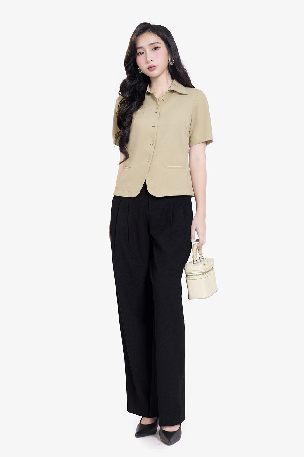 Áo kiểu công sở nữ cổ sơ mi