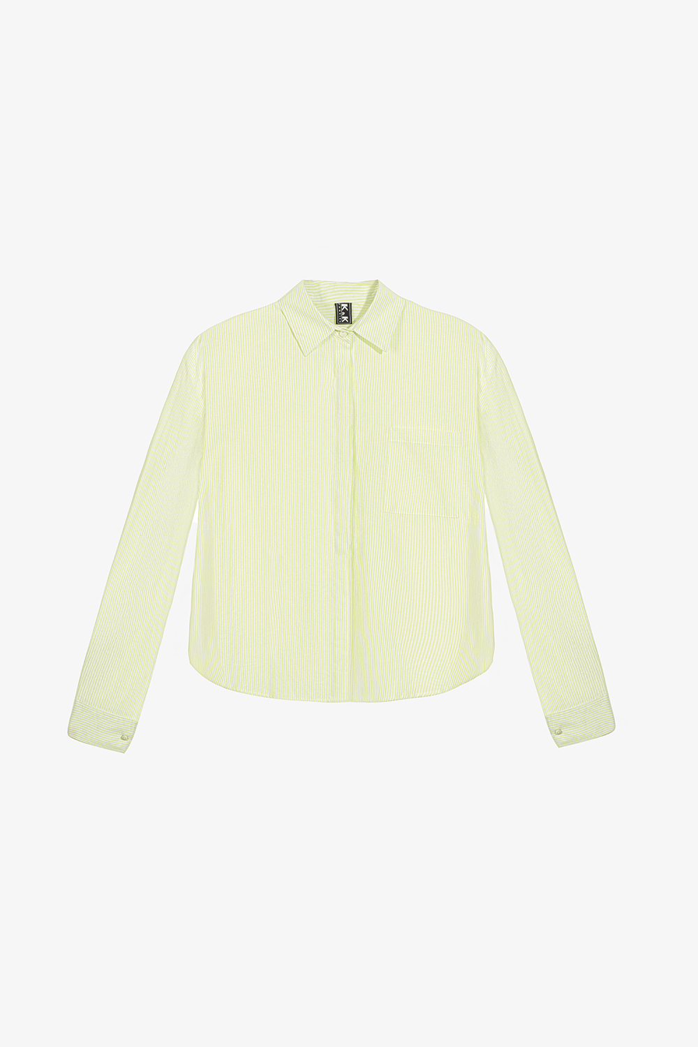 Áo sơ mi sọc trắng xanh tay dài