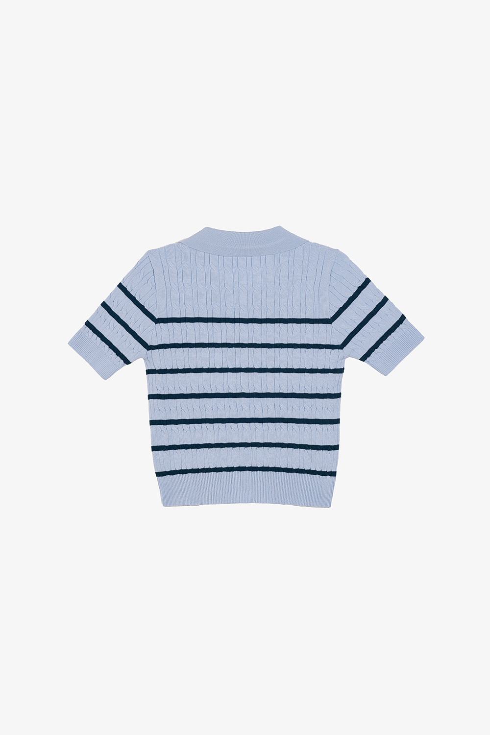 Áo polo dệt kim xanh sọc