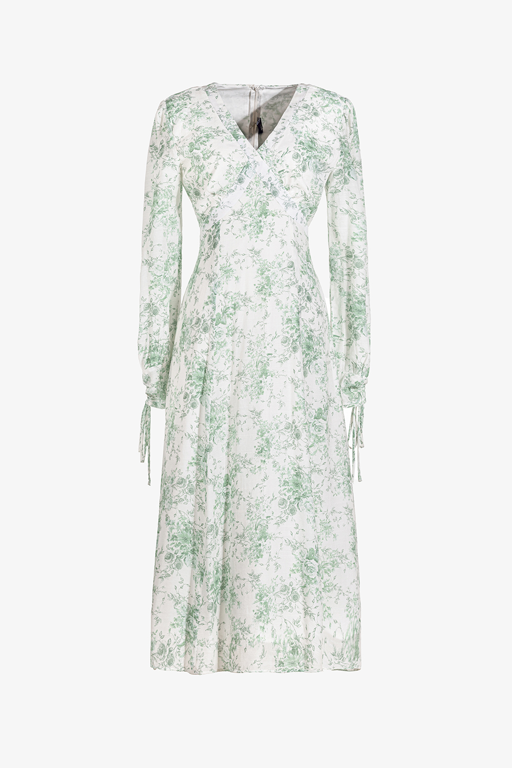 Đầm xòe dáng dài cổ V đắp chéo