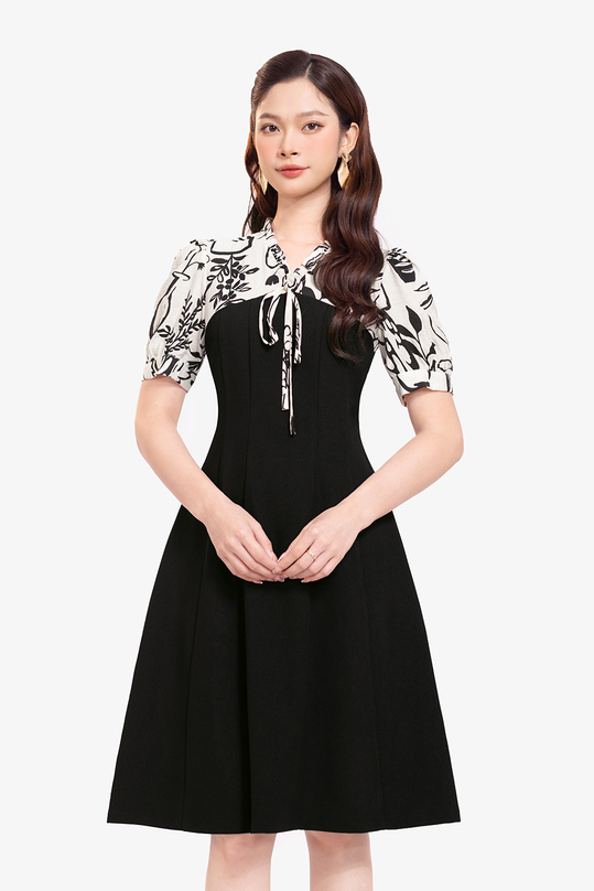 Váy đen dáng xòe dành cho người mập diện thon gọn