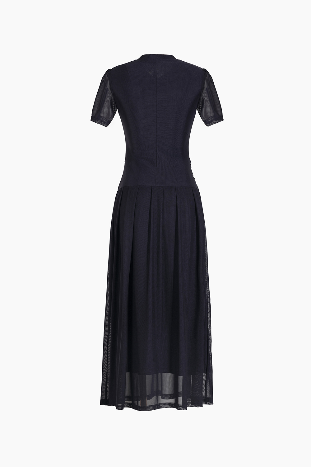 Đầm xòe xếp ly dáng dài nhún eo đính hoa