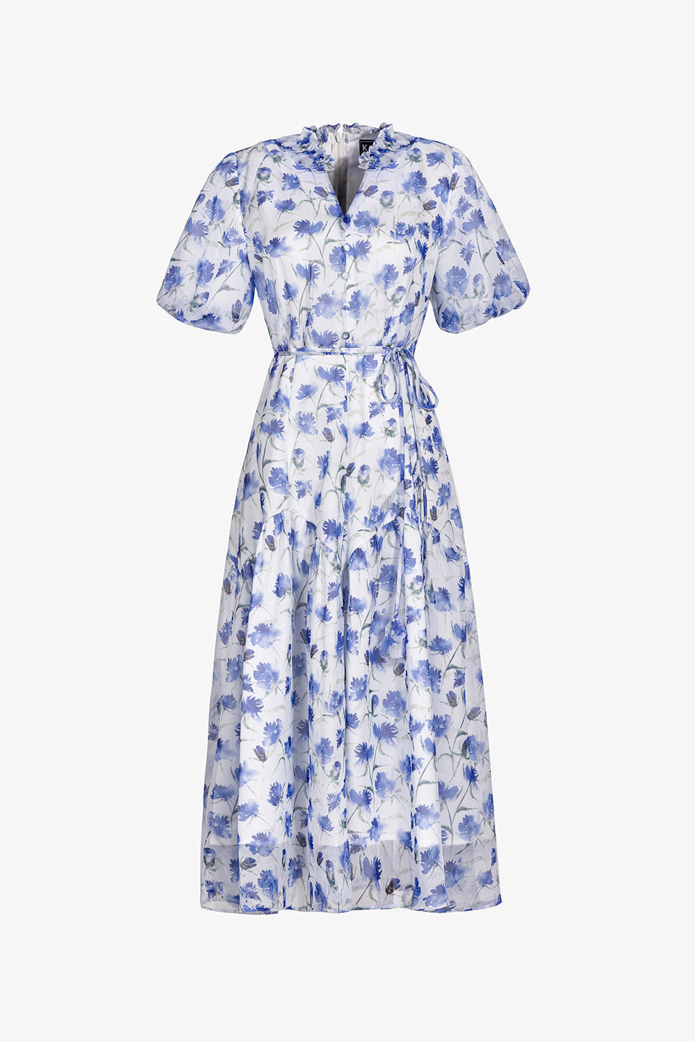 Đầm hoa dáng xòe dài tay chuông