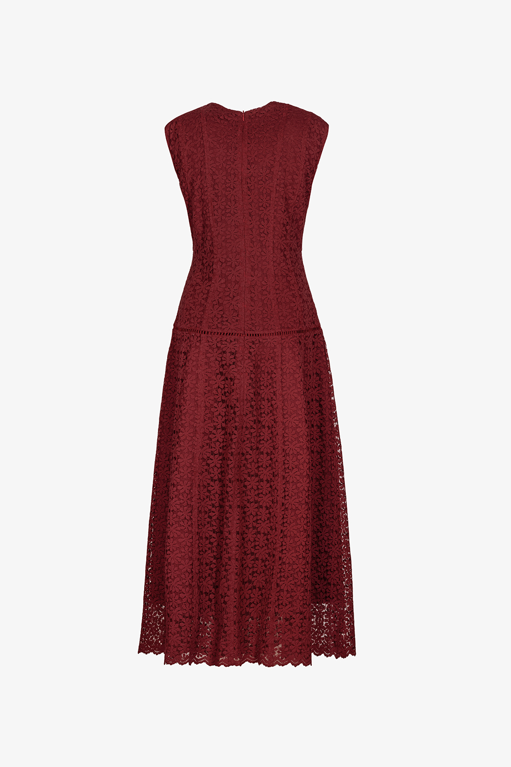 Đầm ren đỏ dáng xòe sát nách