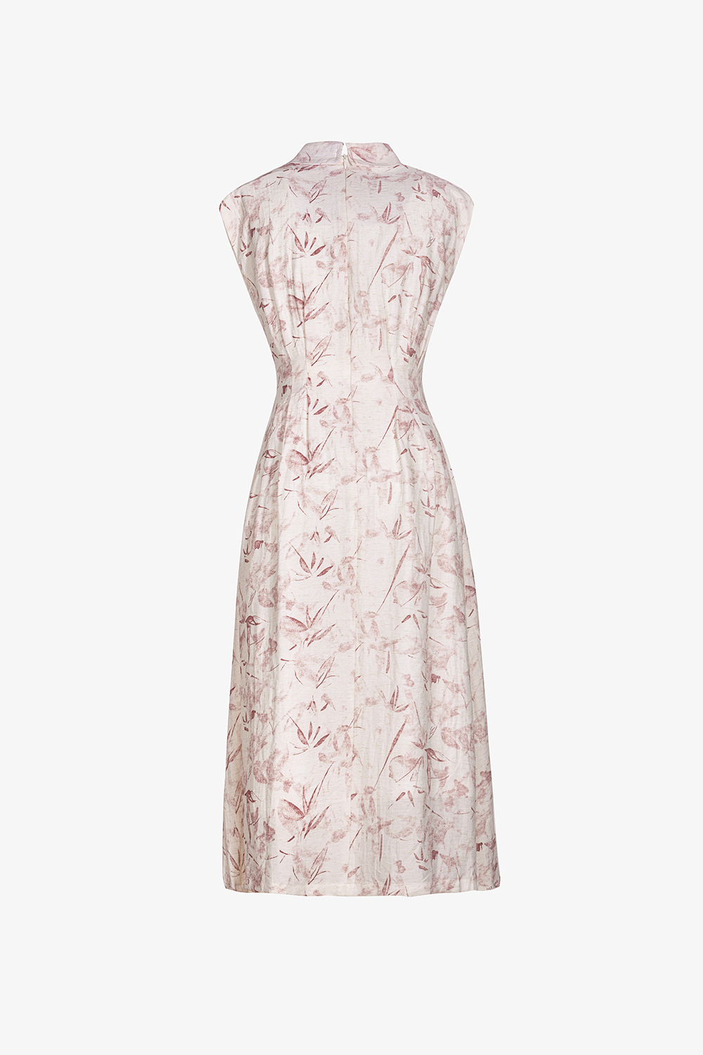 Đầm sơ mi trắng họa tiết hoa dáng xòe