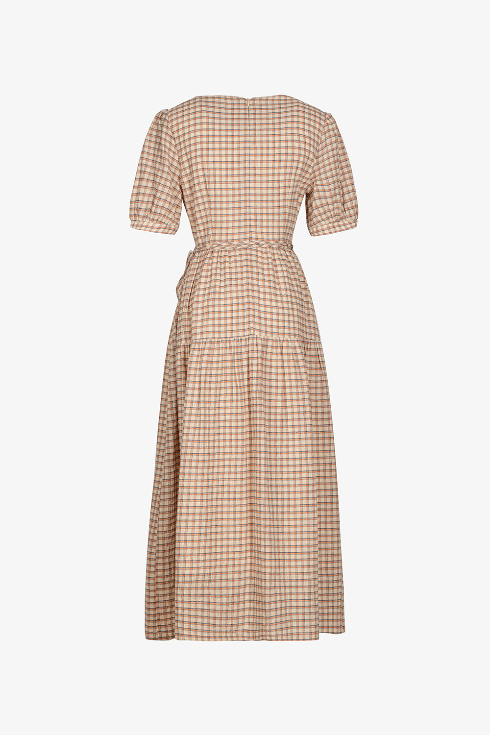 Đầm xòe họa tiết caro nhí dáng dài